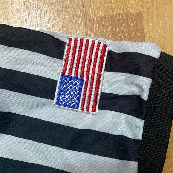 Vintage FHSAA SMITTY Football Officials Referee Shirt 2" Stripe Men XL - Picture 3 of 8